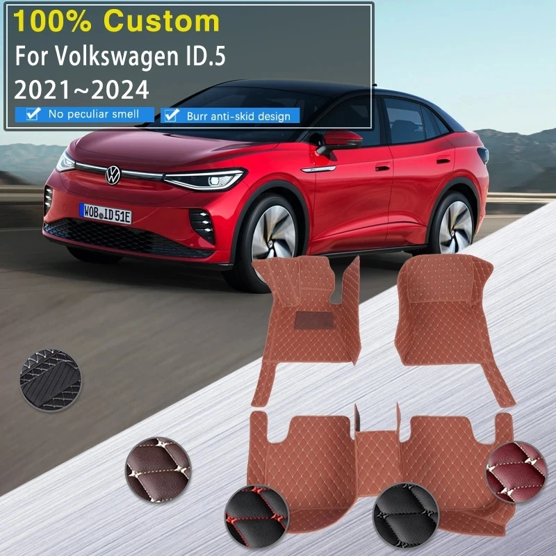 Car Floor Mats For VW Volkswagen ID.5 2021 2022 2023 2024 Anti-dirty Pads Carpets Car Floor Matt Car Accessories Interior Parts