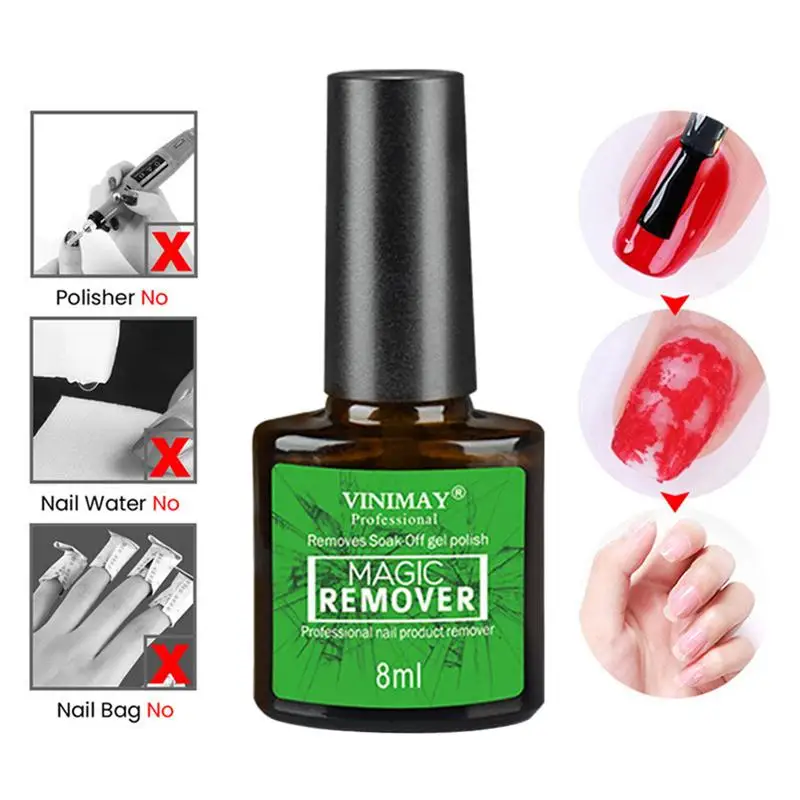 Soak Off Gel Polish Remover Nail Glue Remover For Glue On Nails Professional Remove Gel Nail Polish Within 3-5 Minutes Quick