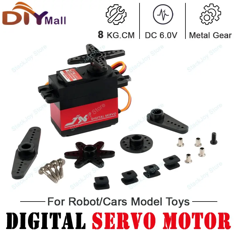 

PDI-6208MG 8KG Digital Servo 0.07sec 120° High-Speed Metal Gear Motor for 1/8 RC Car Drift Buggy Crawler Airplane DIY