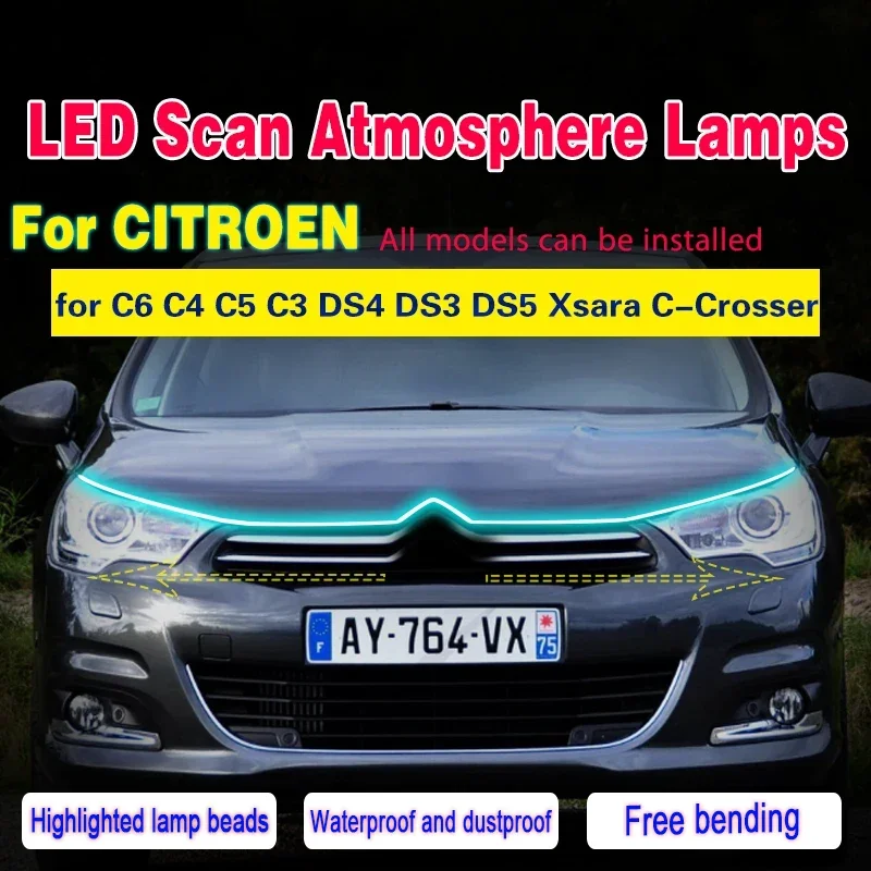 Fog Light For Citroen C6 C4 C5 C3 DS4 DS3 DS5 Xsara C-Crosser Car LED Daytime Running Lamp DRL 12V With Start Scan Light Strip