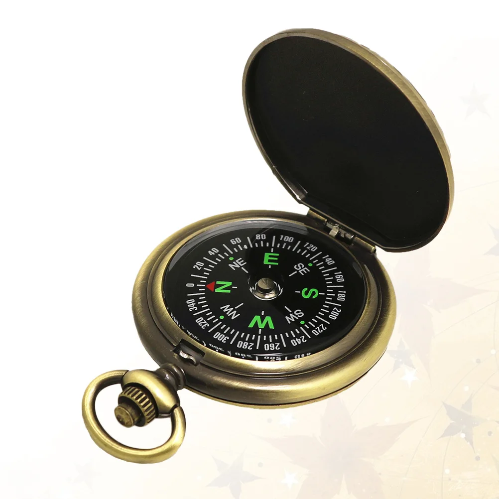 

Retro Pocket Watch Compass Endurable Weather Resistant Design Flexible Rotating Compass for Mountaineering Exploring