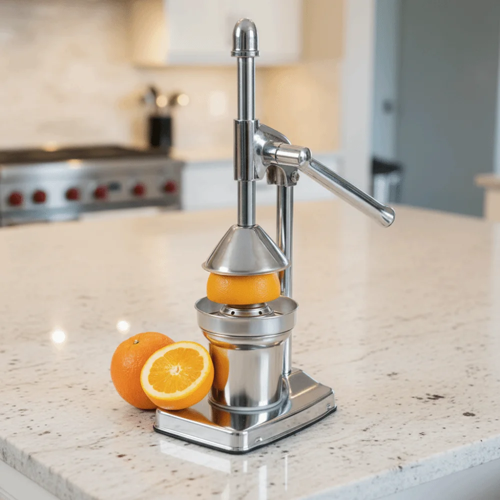 Hand Press Manual Orange Juice Maker Stainless Steel Heavy Duty Lemon Squeezer Aluminum Alloy Efficient Citrus Extractor