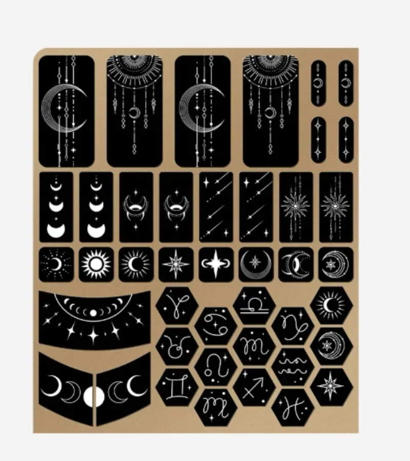 Bythere Twelve Constellations Gaming Anti-Slip Tape, 0.5mm Polyurethane Universal Mouse Grip Tape,Reusable Removable 3M Adhesive