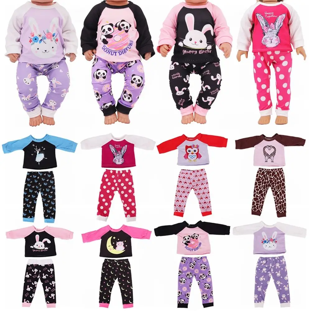 2PCS/Set Girl Dollhouse Accessories Changing Dressing Game Mini Home Wear Dolls Pajamas Shirt Pants Doll Clothes