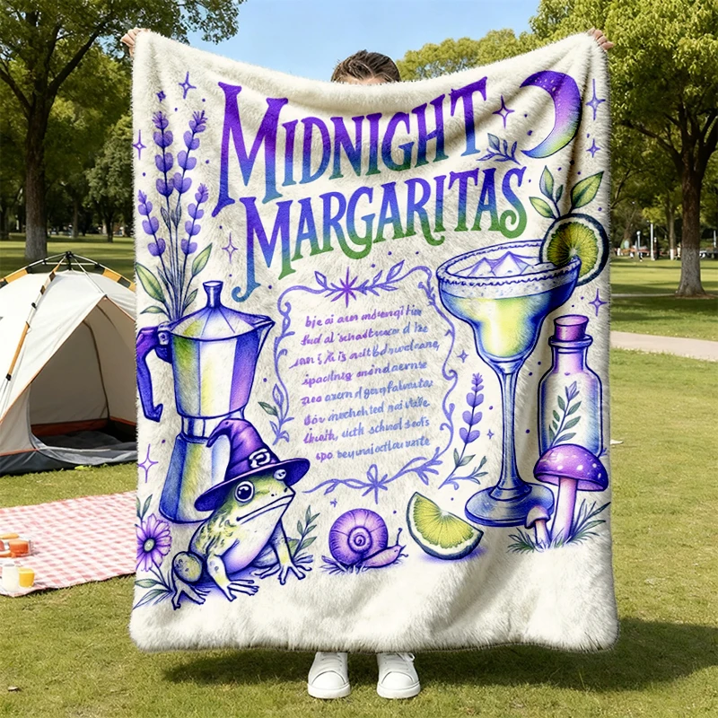 Midnight Margaritas Soft Blanket, Practical Magic Comfy Blanket, Retro Halloween Movie Flannel Blanket, Tequila Flannel