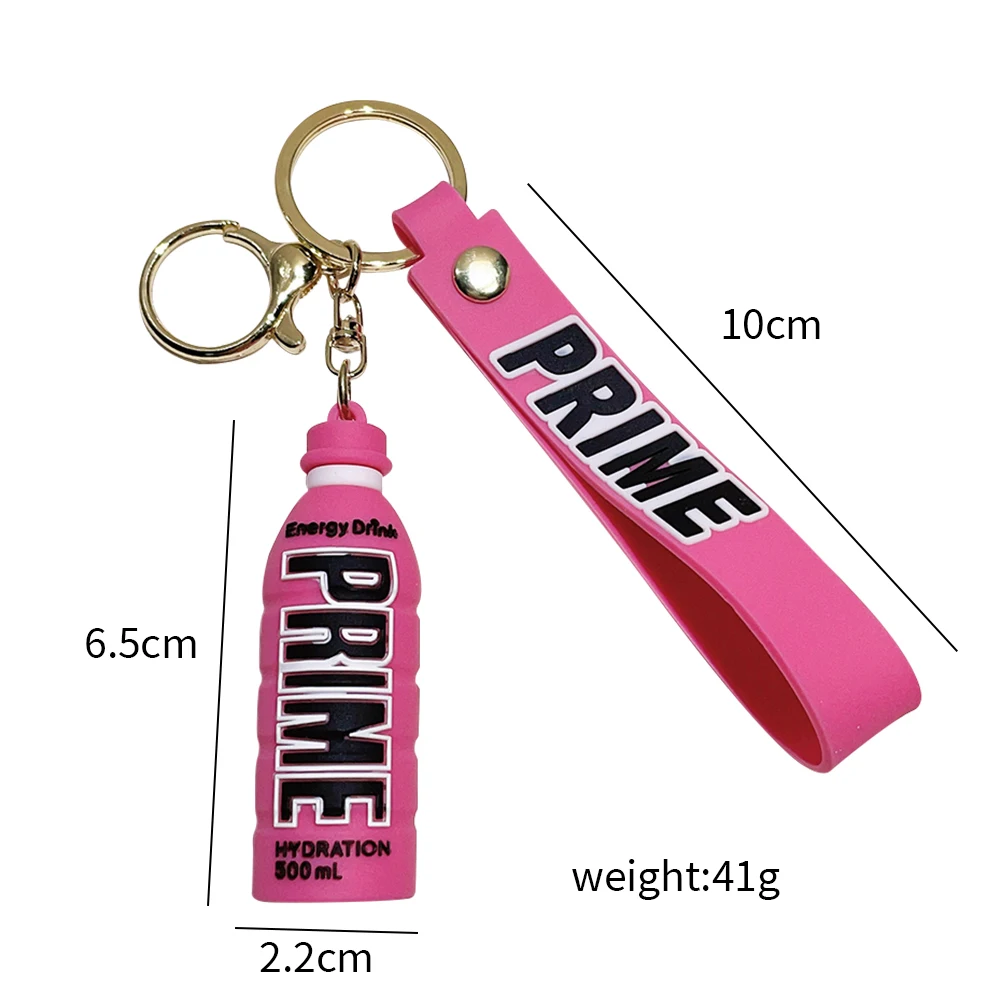 Cute Prime Drink Keychain Fashion Bottle Key Chains for Car Key Bag Pendant Women Men Party Favors Keyring Gifts Wholesale