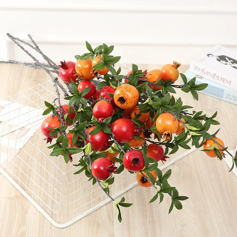 

Pomegranate Fruit Branch Household Soft Foam Fruit Artificial Flower Floor Long Stem Branch Decoration Flower Arrangement