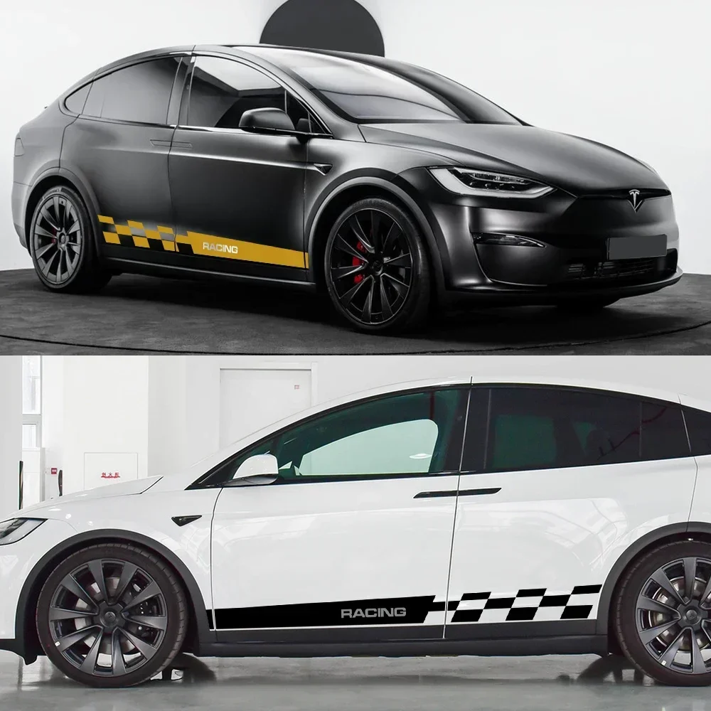ل تسلا نموذج X 2012-2024 باب السيارة ملصقات جانبية مقاوم للماء الفينيل فيلم الشارات البلاستيكية السيارات التصميم الخارجي اكسسوارات السيارات