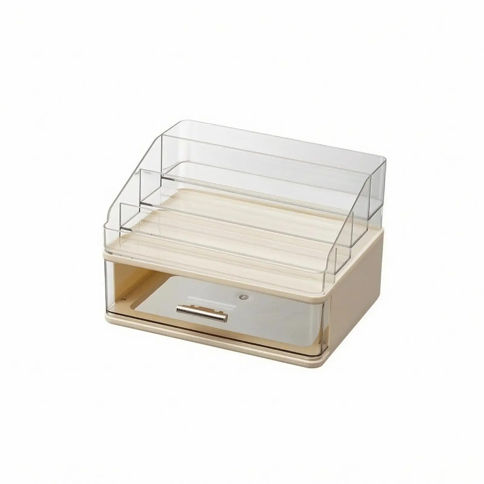 Desktop Cosmetics Organizer Drawer Storage Box Makeup Holder with Transparent Fronts for Bathroom Vanity Beauty Supplies