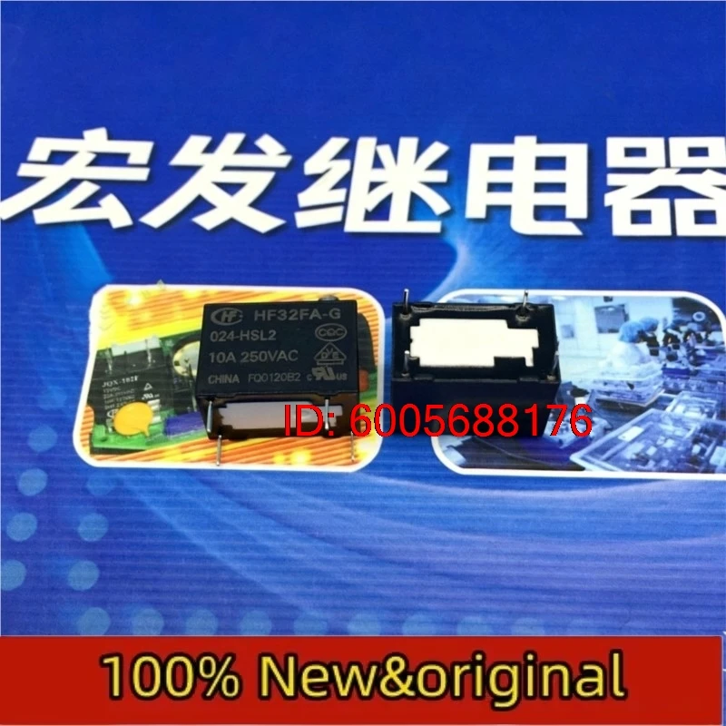 10PCS Hongfa relay HF32FA-G-024-HSL2, set of normally open 4-pin 10A250VAC, type 2 pin position Original & Brand New