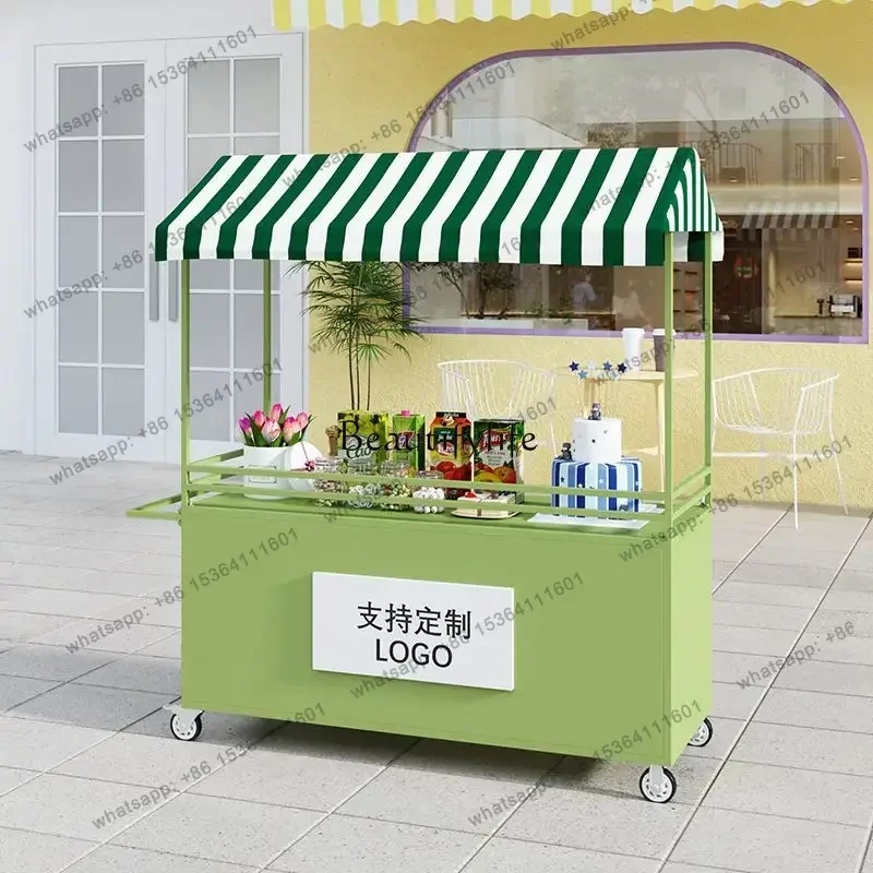 13**Mobile outdoor night market wrought iron float creative snack commercial stall car with cabinet