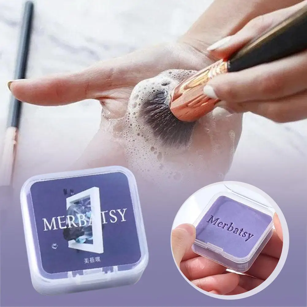 23g Makeup Brush Cleaner Soap Cleaner Tool Sponge Egg Silicone Pad Cosmetic Portable Soap Cleaner Eyebrow Brushes Q5H4