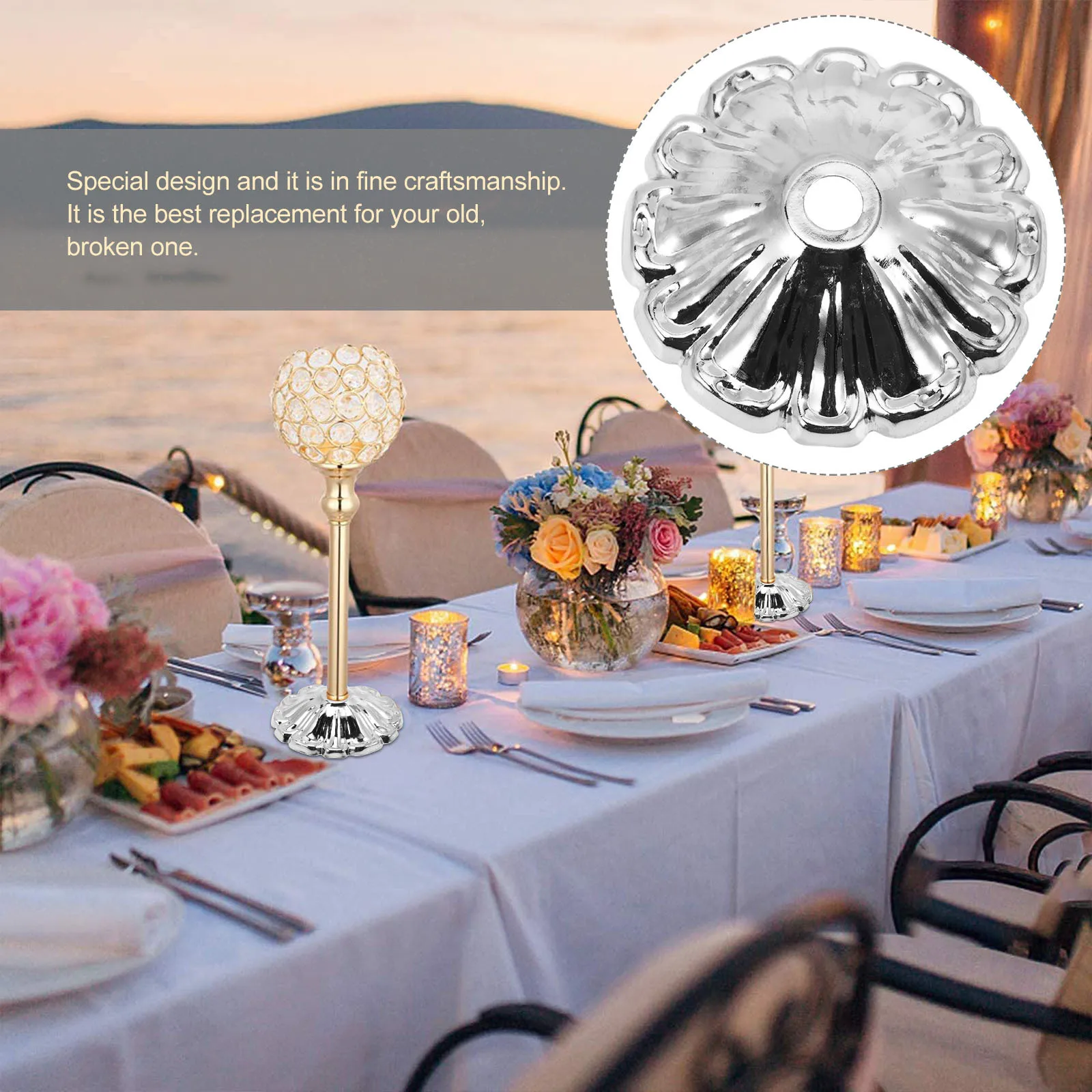 10 قطعة غطاء المصباح على شكل اللوتس استبدال زهرة معدنية تصميم الجدول مصباح طوقا لوحة إضاءة ديكورية المنزل