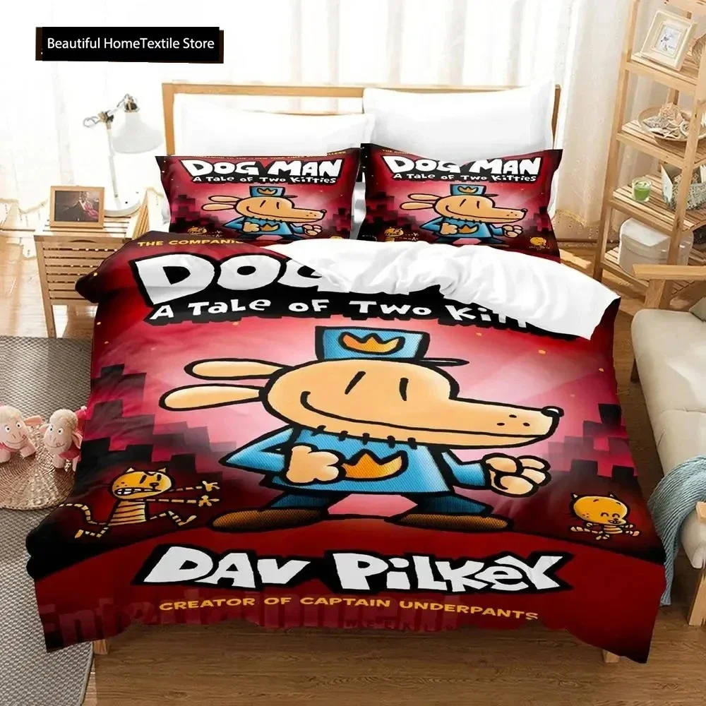 3D Print Cartoon Dog Man Comfortable Duvet Quilt Cover Pillowcase Bedding Set Children Bedroom Decoration Home Textile