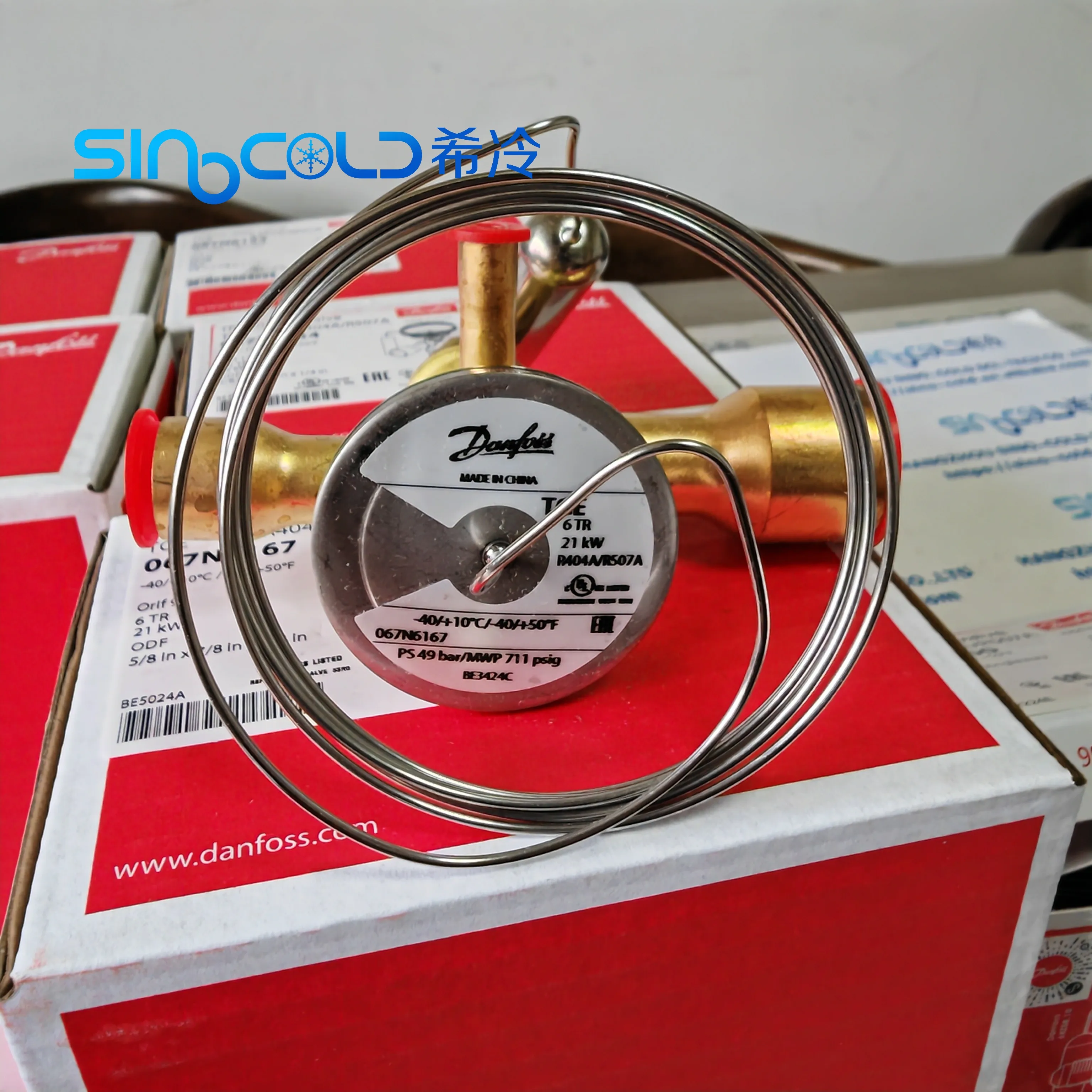 

Original Refrigeration TGE Series Thermostatic Expansion Valve 067N6167 R404A R507A 6TR 21KW 5/8" X 7/8in*1/4in