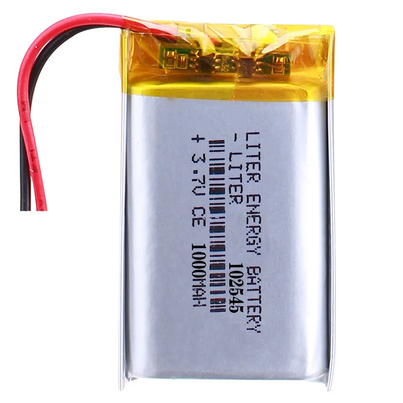 3.7V 1000mAh 102545 Lithium Polymer Li-Po li ion Rechargeable Battery cells For Mp3 MP4 MP5 GPS PSP mobile