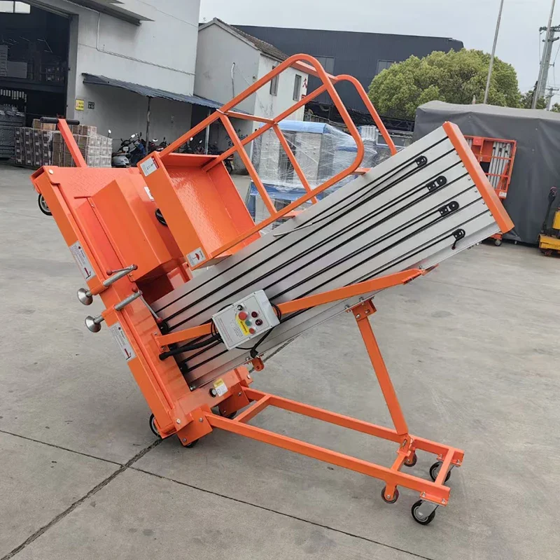 4M 6M 8M 9M 10M Aerial Work Electric Aluminum Alloy Single Mast Lifting Platform for Window Cleaning