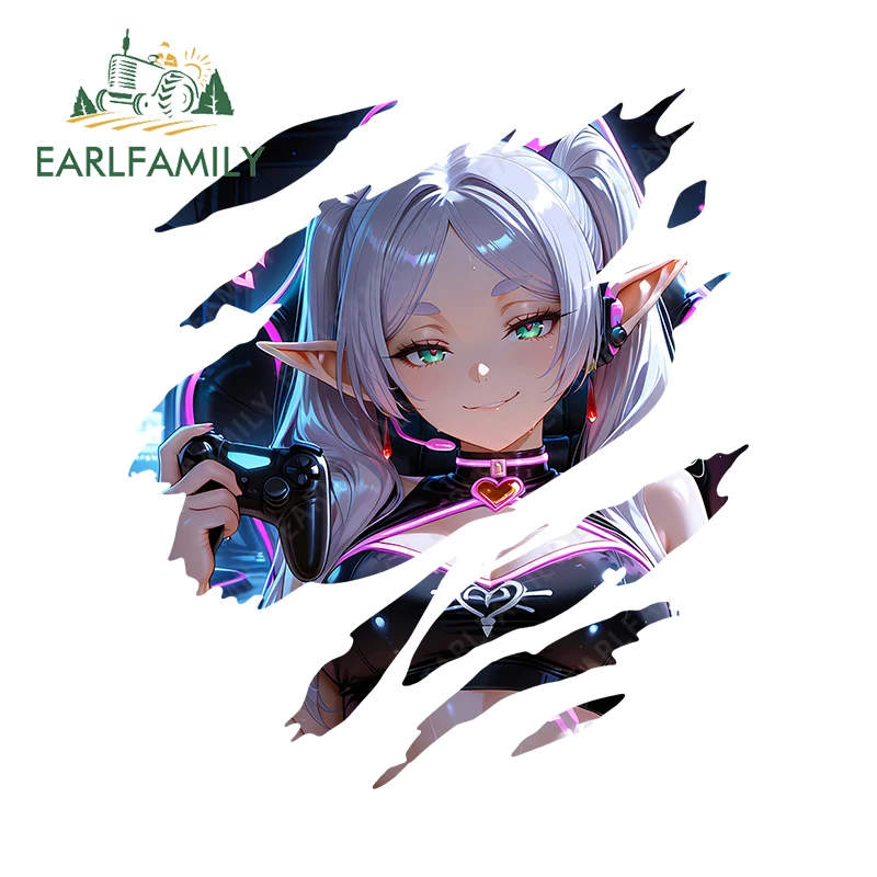 EARLFAMILY Cool E-sports Anime Girl Tear Series Car Bumper Stickers Frieren Creative Car Decal Vinyl Suitable For Auto Vehicle