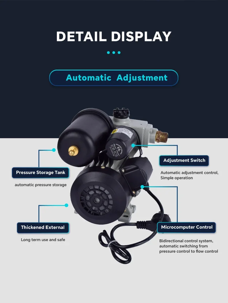 Household Water Supply Pump Equipment, Automatic Electric Self‑Priming Pump with Integrated Water‑Pressure Control Function
