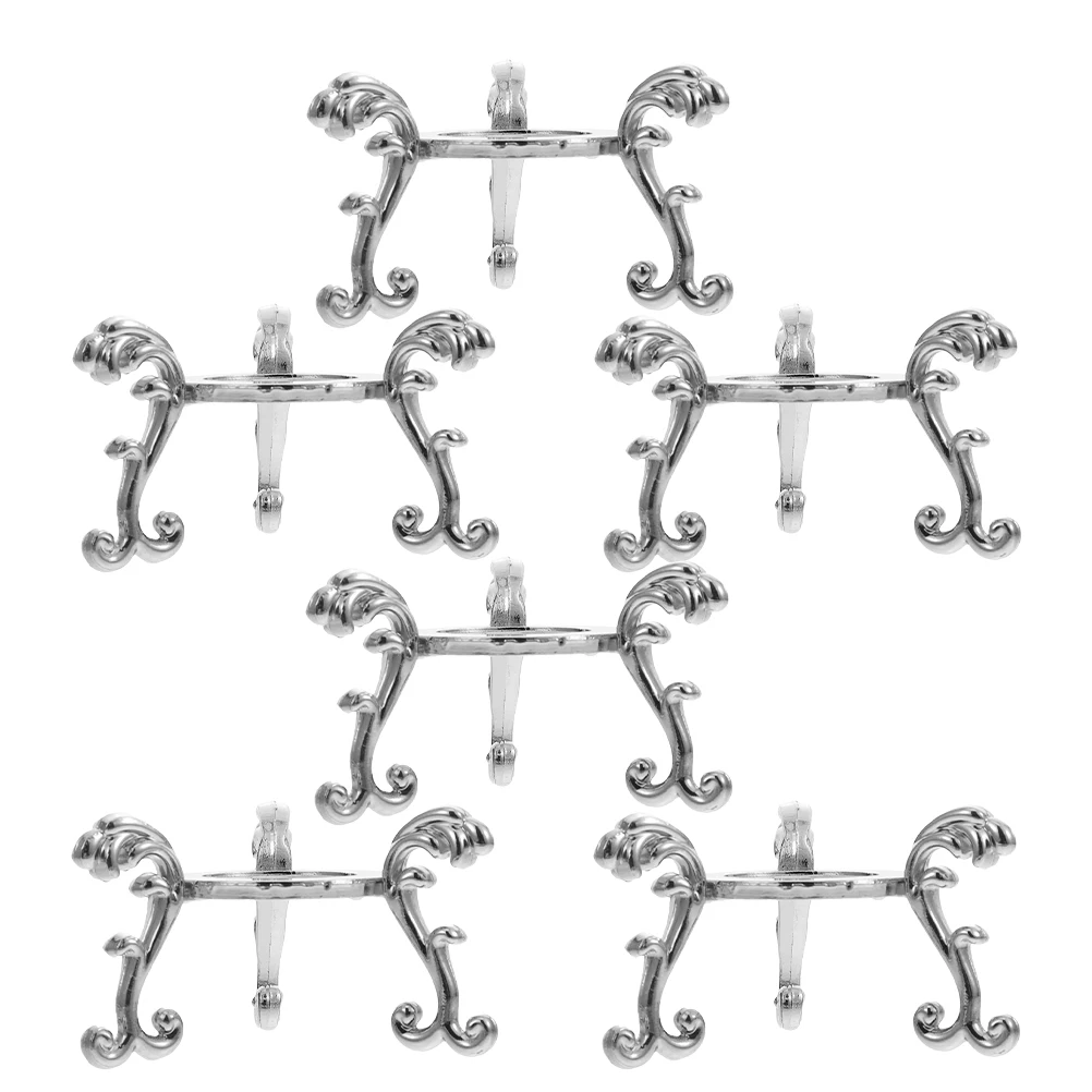 

6Pcs Crystal Ball Holder Metal Alloy Silver Display Base Sphere Stand for Office Home Desk Bookshelf Decoration