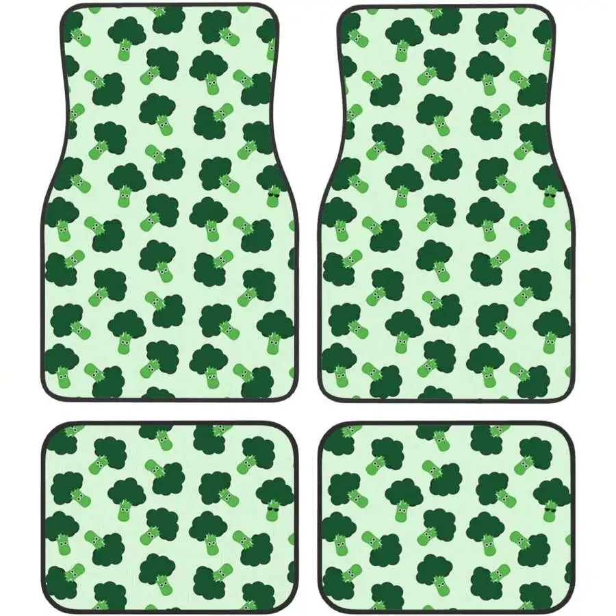

Car Mats Set Of 4 Happy Broccoli Floor Mats For Cars Universal Front Rear Vehicle Rugs Auto Accessories For Truck Sedan