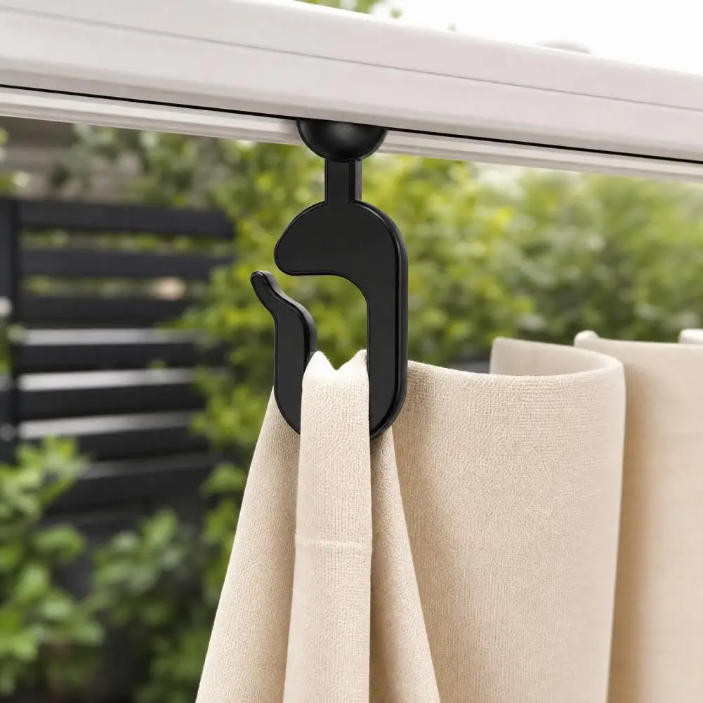 Awning Curtain Hooks 50/100pcs Heavy Duty Plastic Gazebo Curtain Hooks Mosquito Netting Fasteners Black Outdoor for Hotels