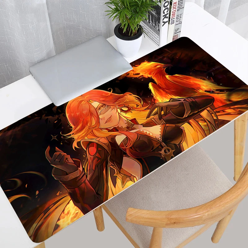 Mavuika Genshin Impact Mouse Pad XXL Gaming Accessories Keyboard Rug PC Kawaii Gamer Anime Mousepad Laptop Sexy Girl HD Desk Mat