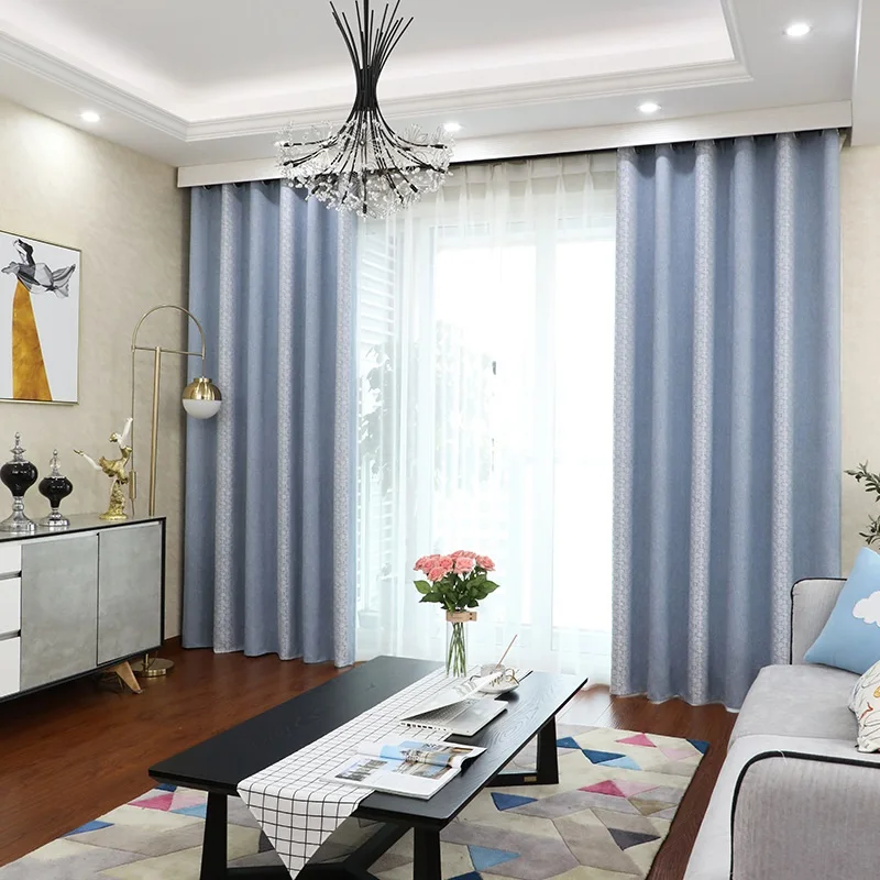 

Chinese Style Modern Minimalism Curtain for Living Room Bedroom Dining Room Chenille Jacquard Thickened High Shading Curtain