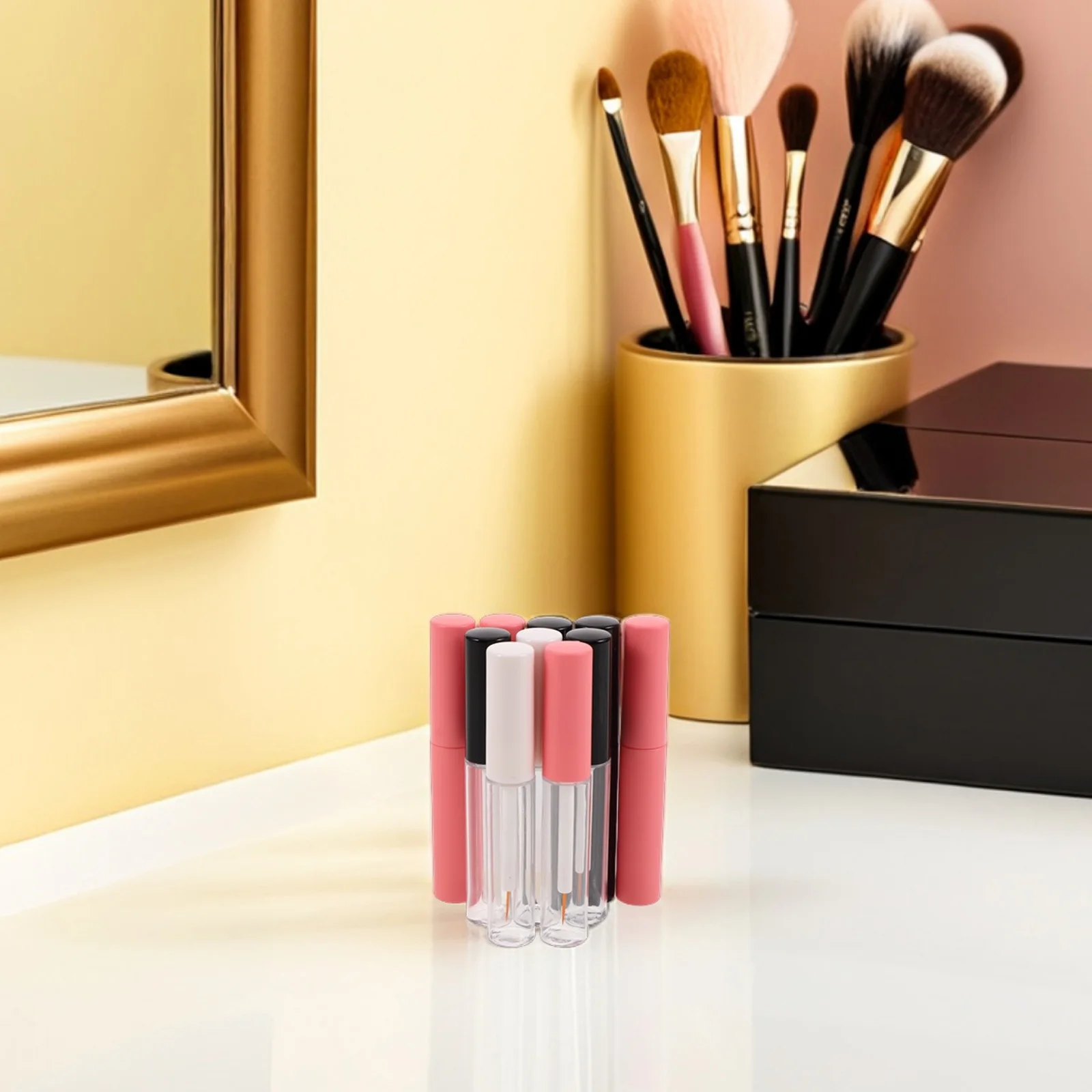 10 pçs claro recarregável tubos de brilho labial mini recipientes de plástico à prova de vazamento vazio batom garrafa de bálsamo labial maquiagem de viagem