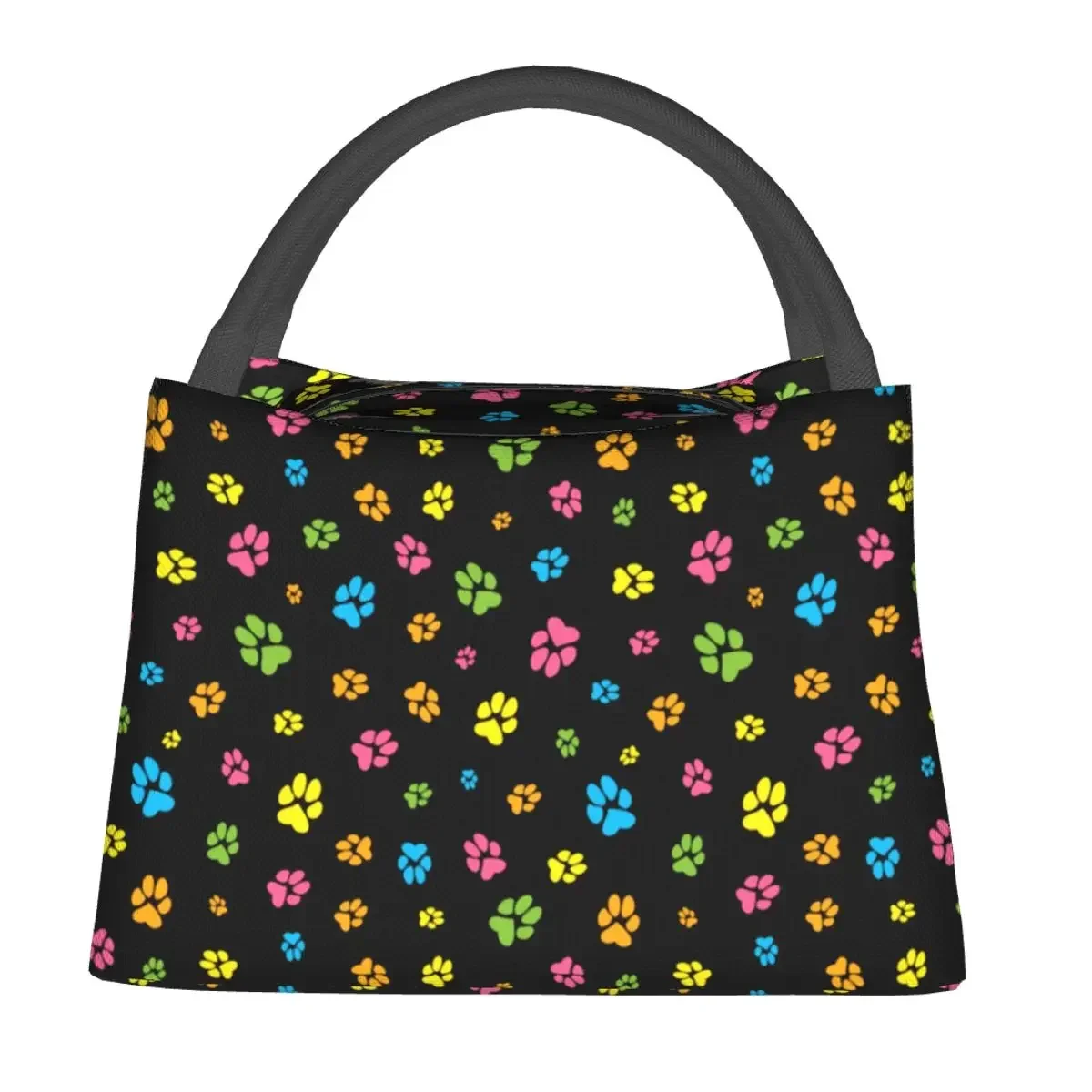 Dog Paws Print Lunch Bag For Child Cute colorful Print Lunch Box Retro Travel Cooler Bag Portable Oxford Thermal Lunch Bags