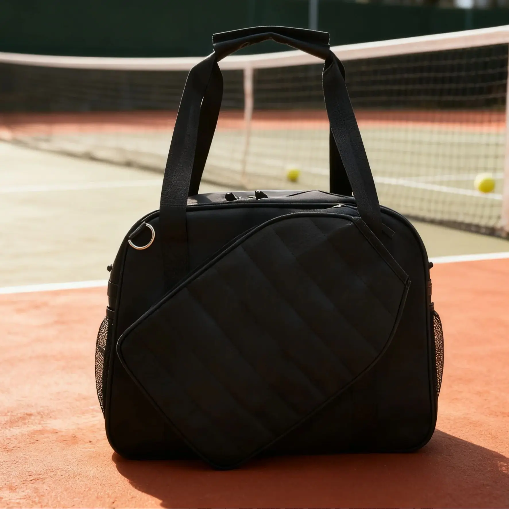 

Jusenda Pickleball Racket Bag for Two Rackets Single-Shoulder Macaron Black Colours Man Woman Girls