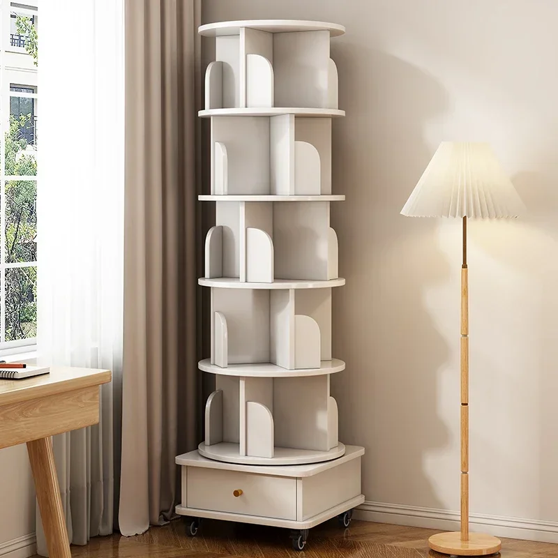 Rotating bookshelf 360 degree floor standing shelf