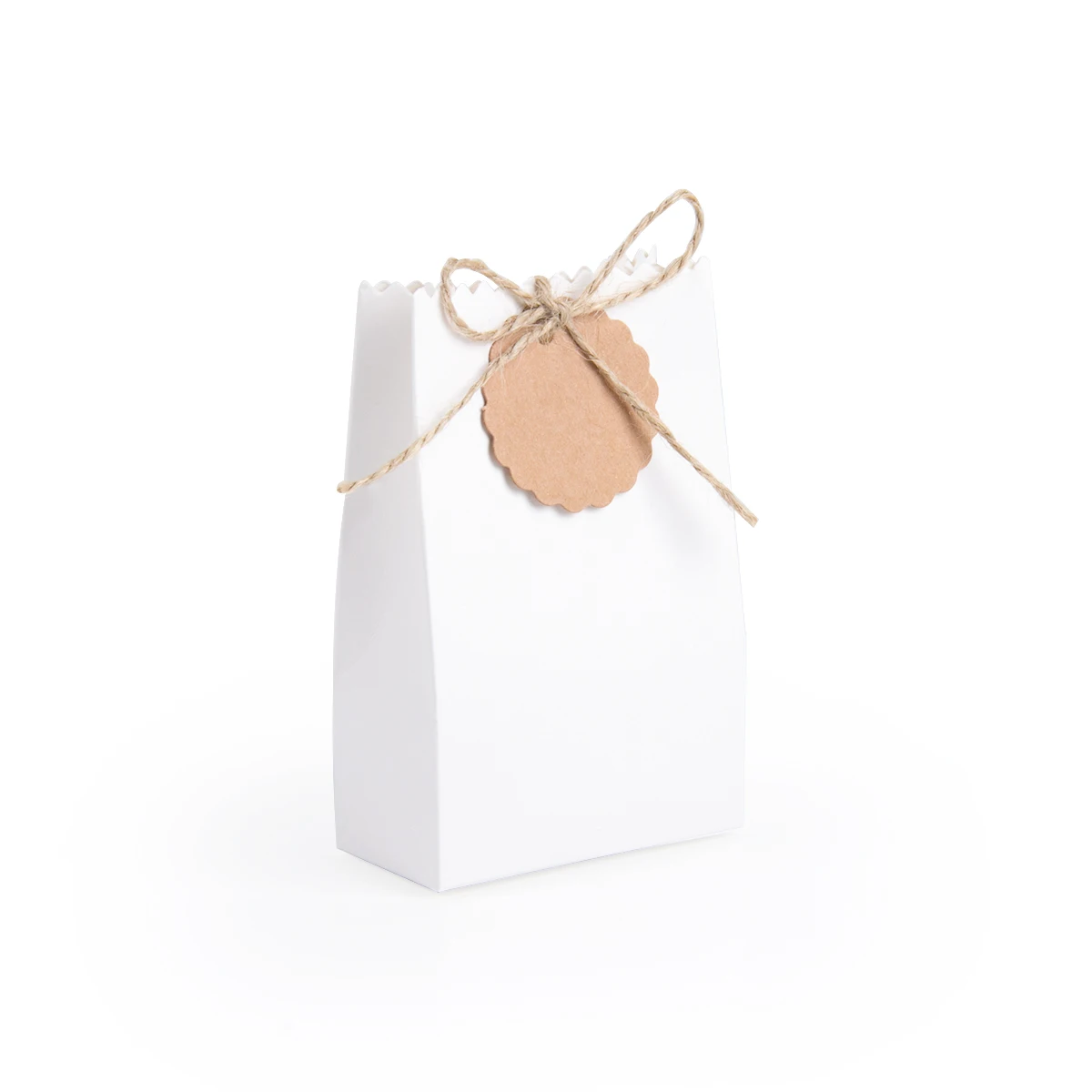 10pcs Kraft Paper Gift Box with Twine Gift Packaging Bags Wedding Birthday Party Decoration Cookie Candy Box Craft Gift Bag