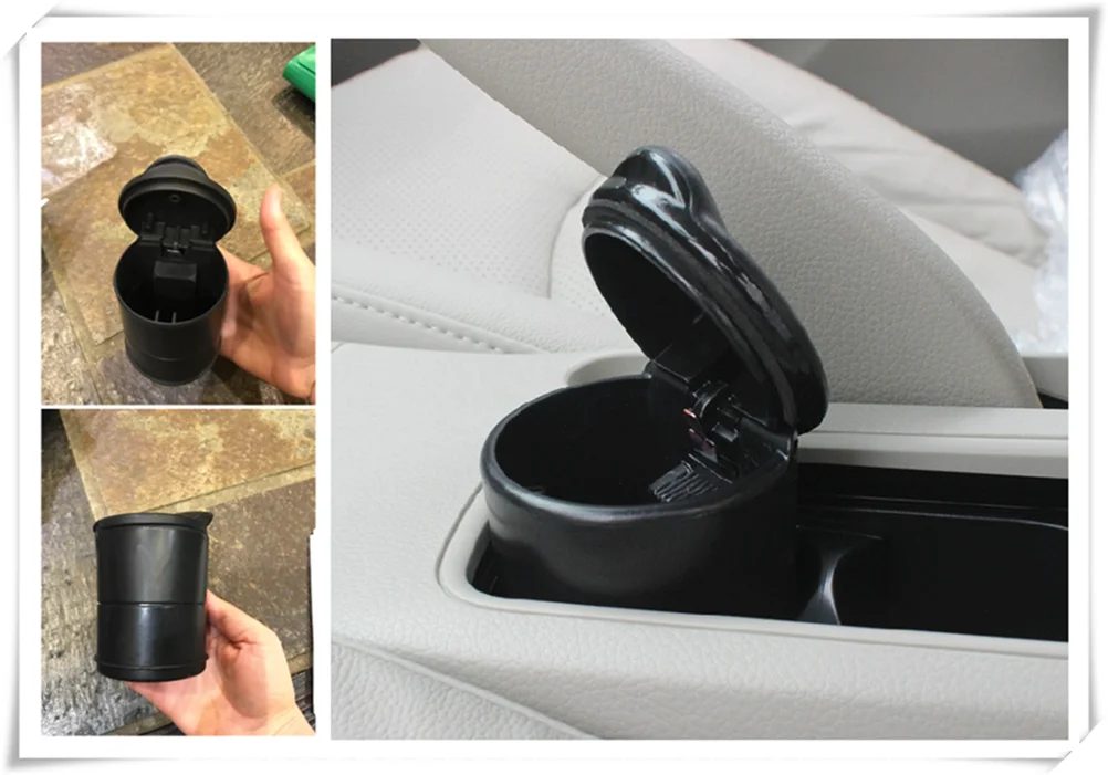 Cenicero Universal para coche, piezas de resistencia a altas temperaturas, color negro, 1 piezas, para Fiat Tipo Qubo Panda Mobi 500X Argo 500L 124