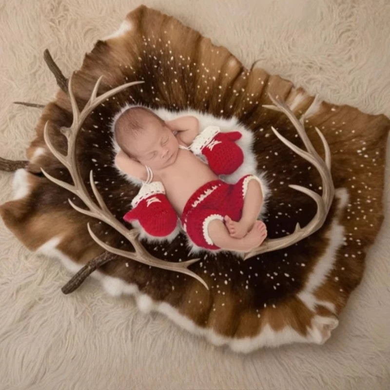 

Реквизит для фотосъемки новорожденных, одежда для мальчиков и девочек, реквизит для детских фотосессий, вязаные крючком перчатки и штаны в стиле боксерских перчаток, профессиональный набор