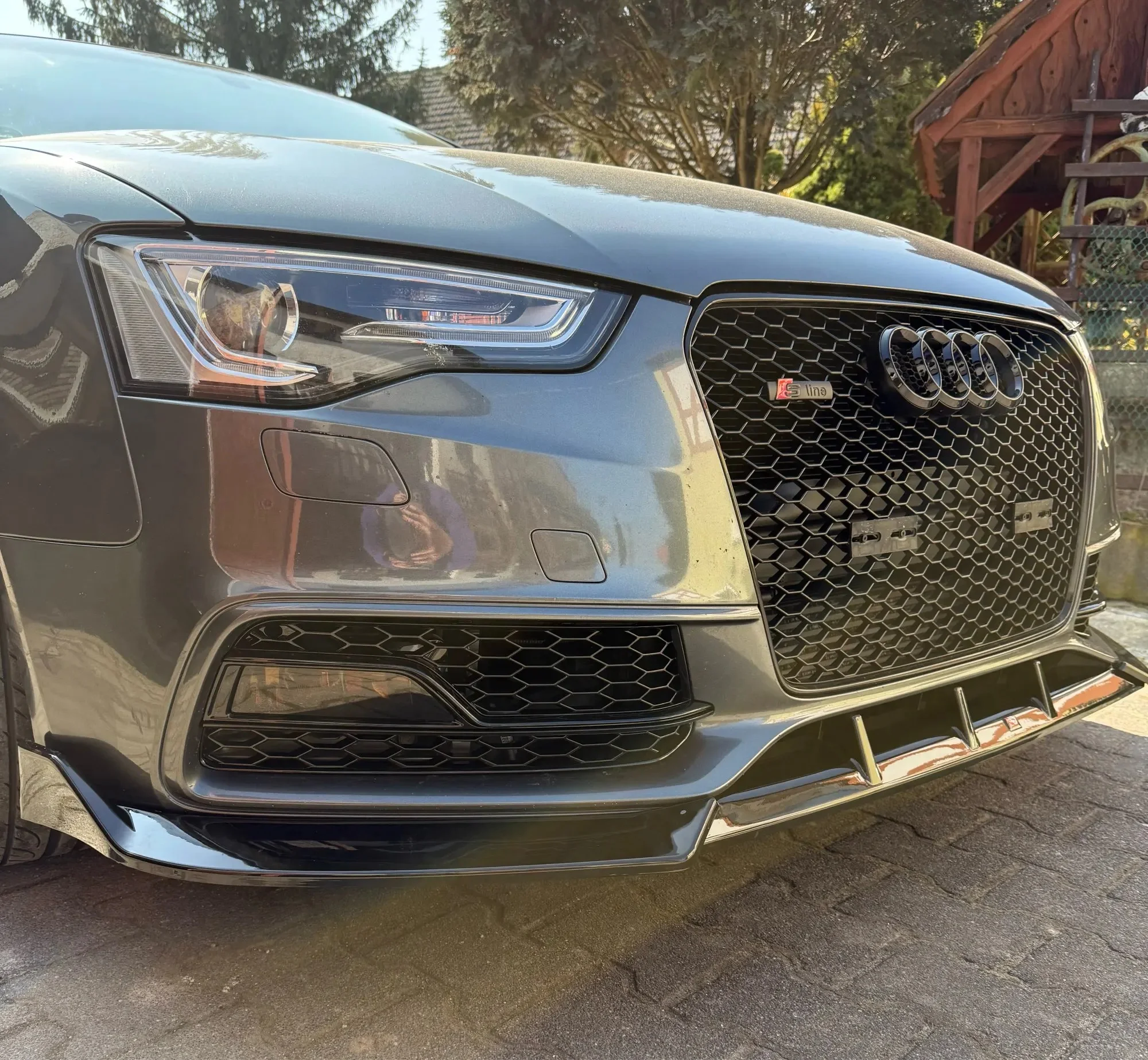 Car Front Bumper Splitter Lip Diffuser Body Kit Spoiler Guard For Audi A5 S5 B8.5 Quattro S-LINE 2012 2013 2014 2015 2016