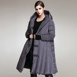 S-7XL 2023 Winter Fashion Women Down Coat Hooded Thickened White Duck Down Women Parkas Loose Plus Size Women Snow Wear Overcoat