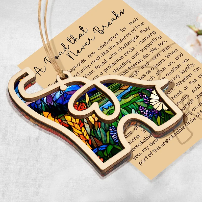 Friendship Elephant Valentines Ornament With Story Card, Sisterhood Elephant Ornament For Women Tribe, Friendship Gifts