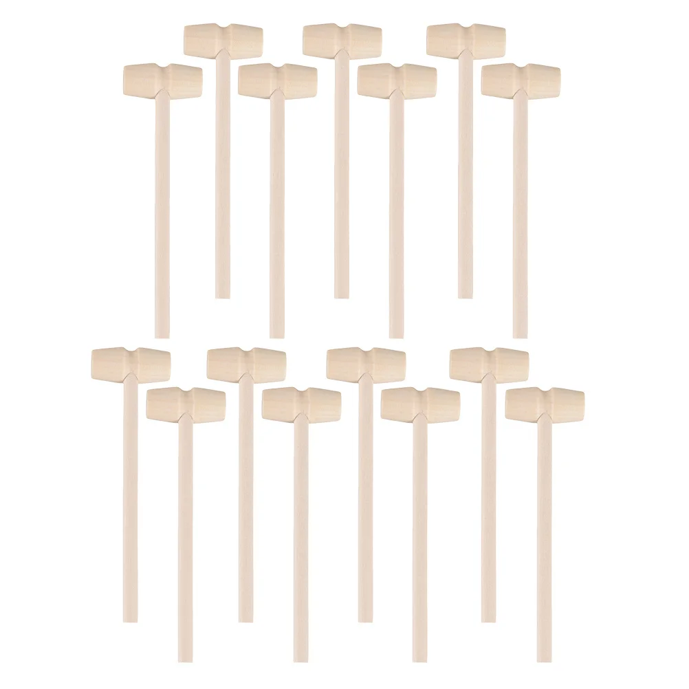 15 قطعة مطرقة خشبية صغيرة للأطفال مطرقة قوية سطح أملس الكراك كراب جراد البحر قذيفة الأطفال قصف اللعب أداة #1