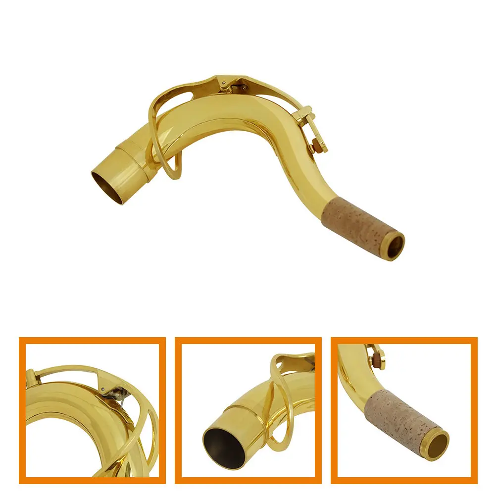 Tenor Saxophone Curved Bend Neck Replacement High-Hardness Silver-Plated Brass for Easy High-Note Access Better Sound Quality
