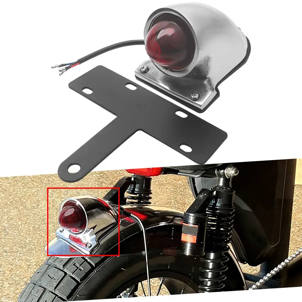

Motorcycle Chrome Polished Satin Aluminum Taillight Fits For Harley Choppers Bobber Chooper Custom Application And So On