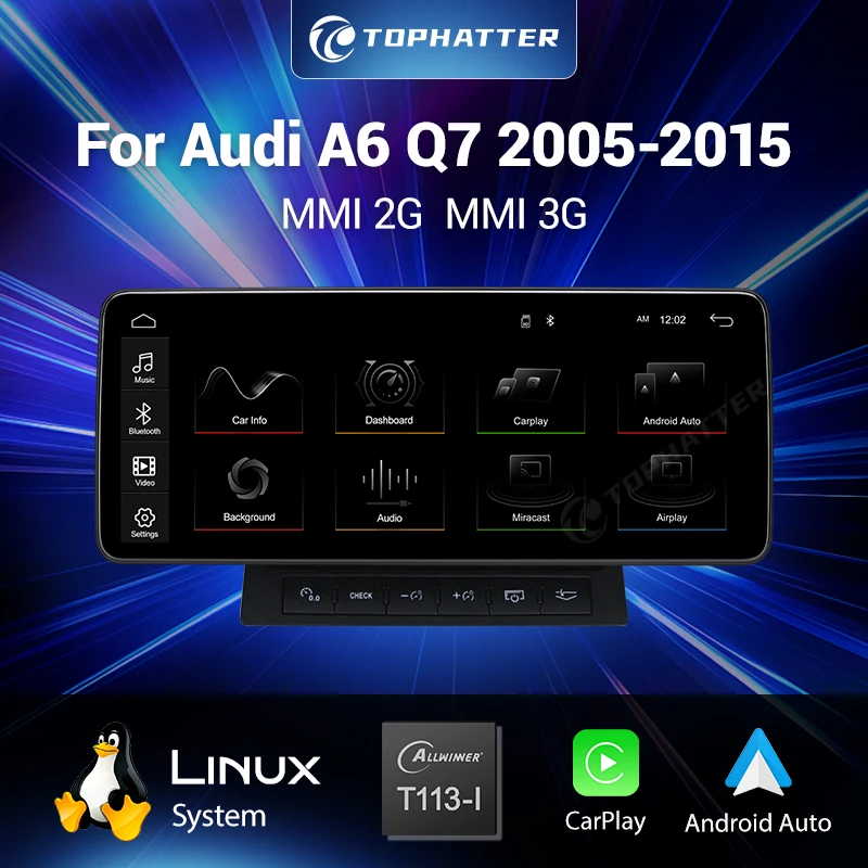 

For Audi A6 Q7 2005-2015 MMI 2G 3G Upgrade Unit with CarPlay Android Auto Miracast Airplay T113-I Linux System Multimedia Box
