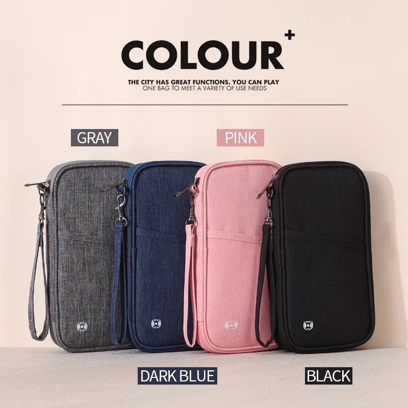 محفظة جواز السفر Rfid، حقيبة حامل جواز السفر، محفظة أساسيات السفر العائلي، منظم المستندات، حافظة بطاقات الائتمان للسفر