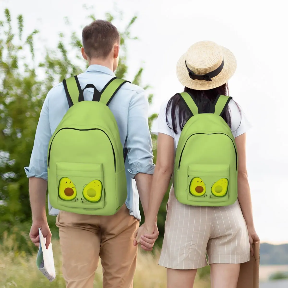 Student Bag Avocado Half Backpack Parent-child Lightweight Backpack Couple Laptop Bag