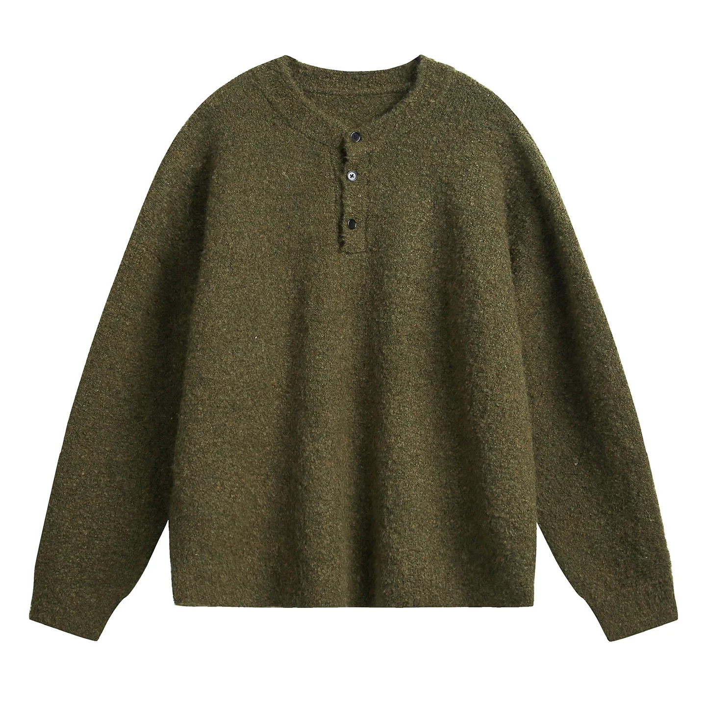 

Men's Loose Fit Collar Sweater - Retro Casual Autumn/Winter Style Leisure Warm Thick Sweater O-neck