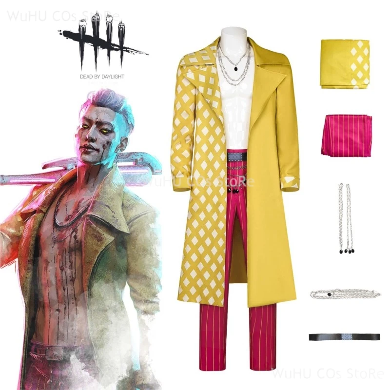 TrickSter Giegie Cosplay Costumes Ha Ji-won Uniform Game Dead Daylight Role Play For Men Yellow Coat For Halloween Party Cosplay