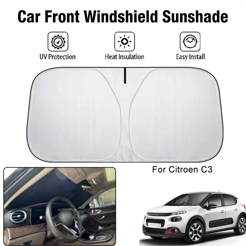 

Car Front Windshield Sunshade Cover For Citroen C3 UV Block Heat Insulation Auto Interior Accessories