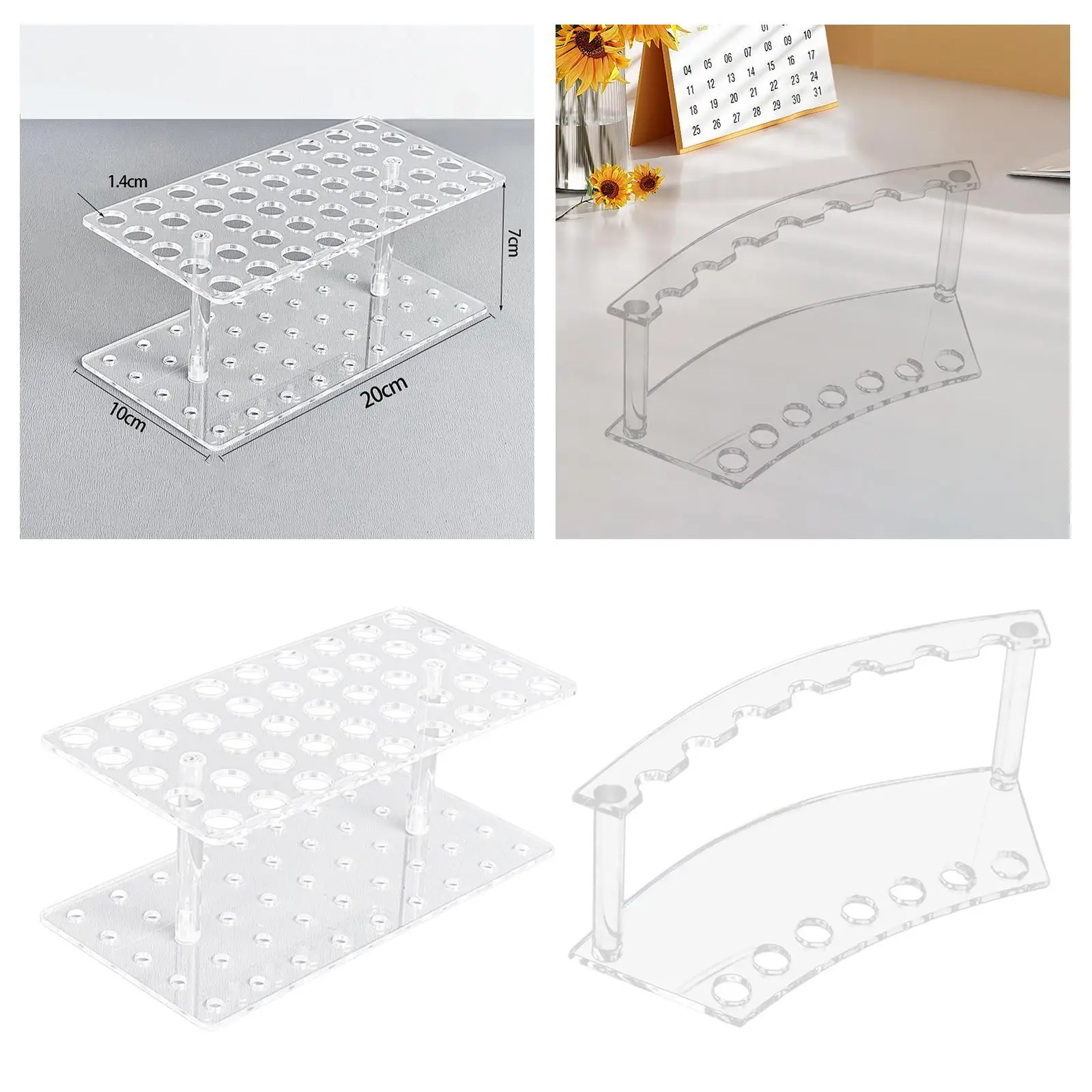 Cosmetic Rack Multifunctional Clear Simple Multi Holes Makeup Brush Organizer for Office Eyebrow Pens Dressing Table Home Stores