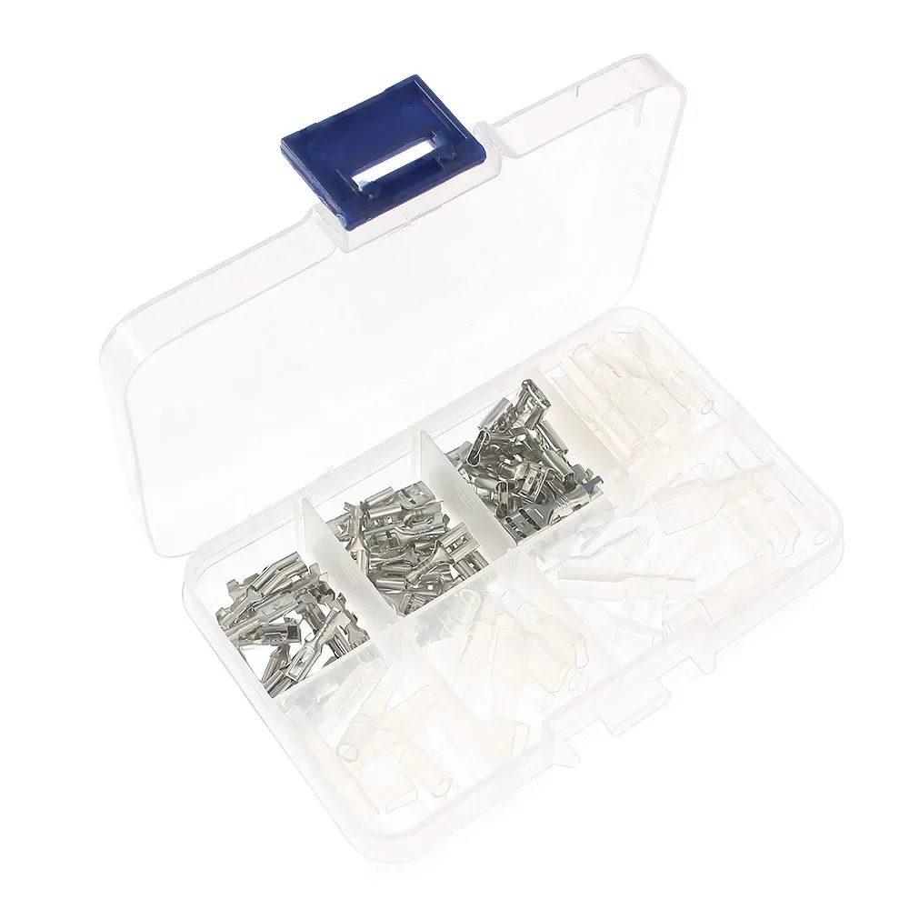 

120PCS Spring Terminals Wire Crimping Kit - Crimp Terminals Electrical Terminal Ends 2.8MM 4.8MM 6.3MM Terminal Connectors