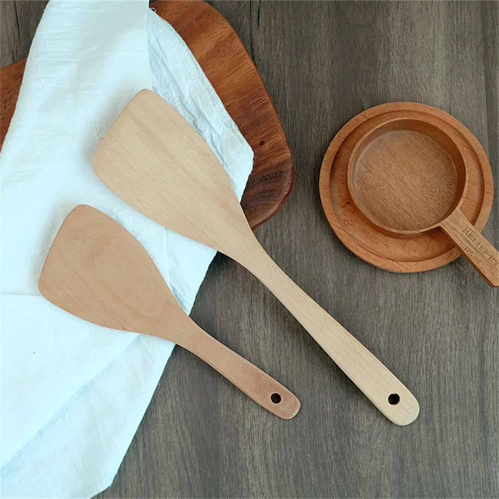 Beech Wooden Spatula Soup Spoon Utensils for Kitchen High Te